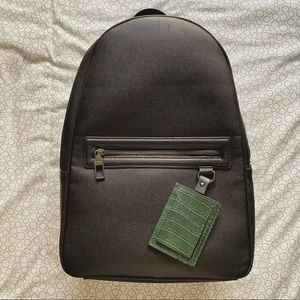 Zara Multi-pocket backpack in Black leather